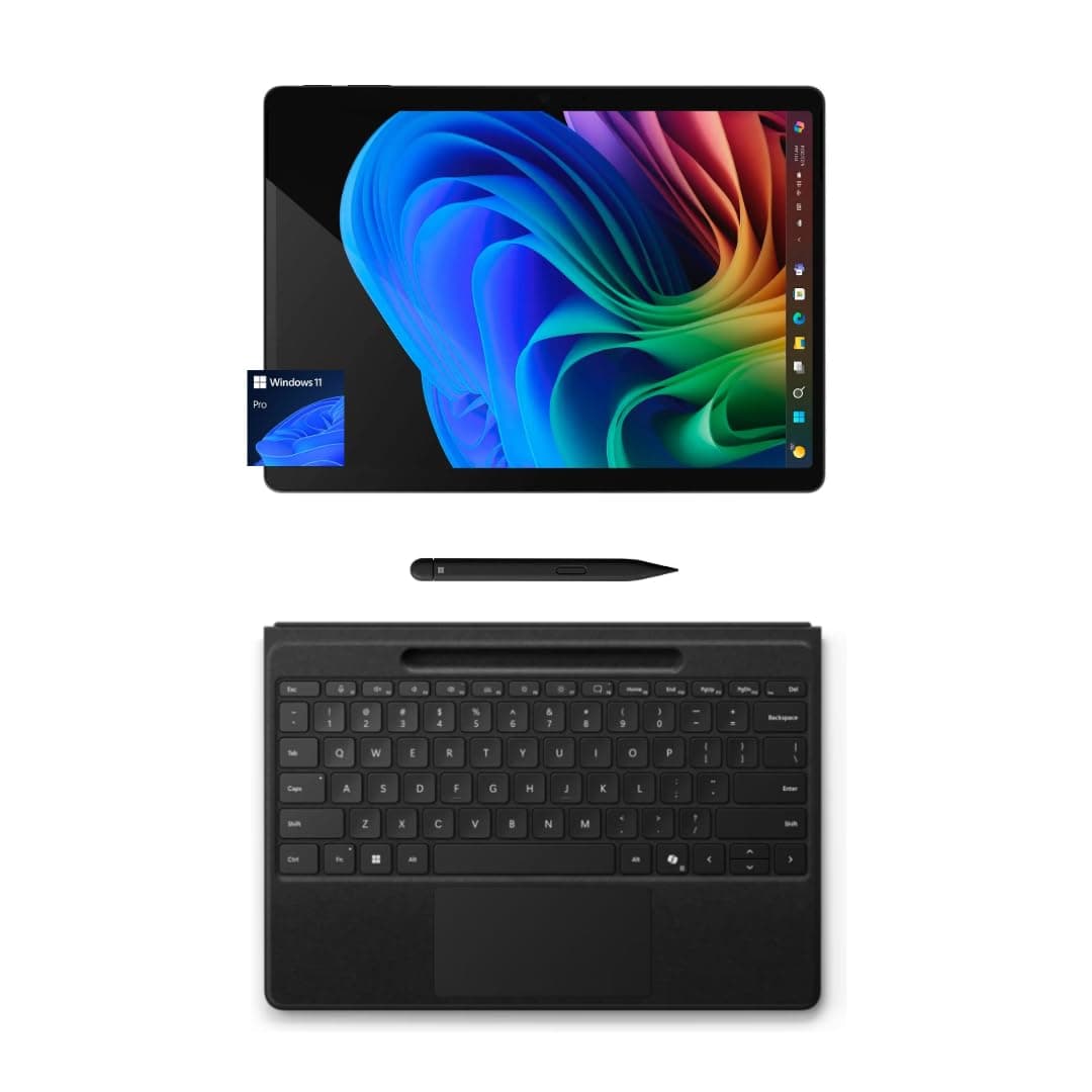 Surface Pro 11 Bundle, 2-in-1 Tablet with Flex Keyboard and Slim Pen, Copilot+ PC, 13" Touchscreen OLED Display, Snapdragon X Elite (12 Core), 16GB RAM, 1TB SSD, Windows 11 Pro, Black