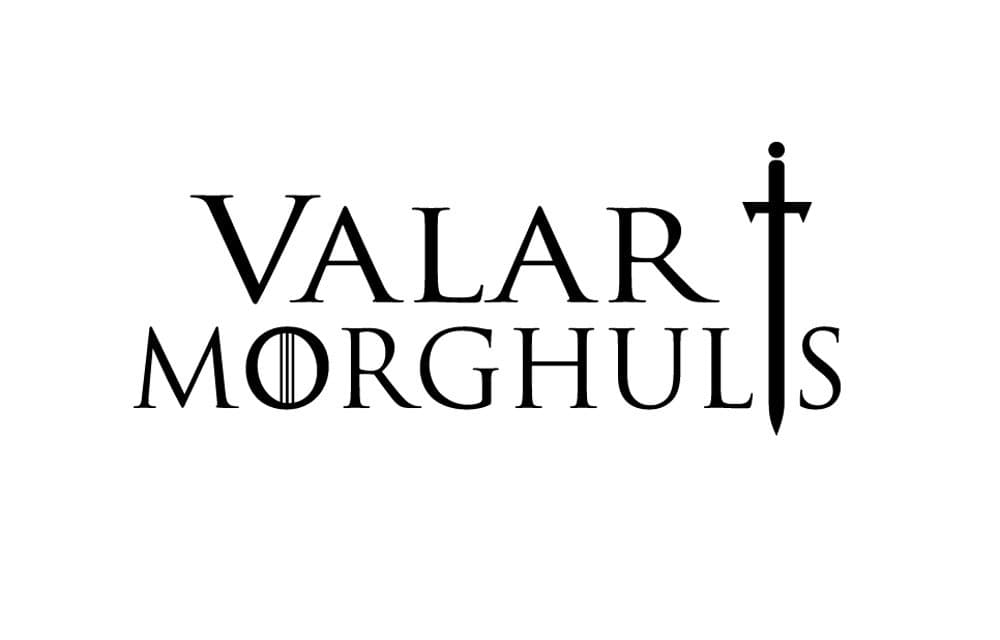 Basic Vinyl Game of Thrones - Vinyl Decal Sticker - Valar Morghulis - Car Truck Room Wall Art (12 inch Wide, Matte Black)