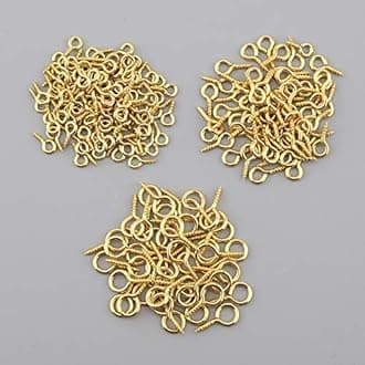 TOYMIS 400pcs Small Screw Pins Eye Pins Pendants for DIY Crafts Jewelry Making Results Supplies (Gold and Platinum, 3 Different Sizes)