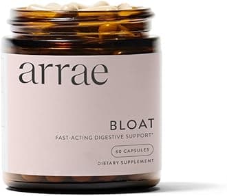 Arrae Fast-Acting Bloating Relief Digestive Enzymes, All Natural Bloat, Gas & Indigestion Relief Capsules, 60 Count