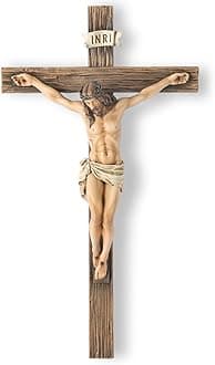 BC Catholic Cross Jesus Christ Inspirational Home Decor Religious Gift 14" Tall Renaissance Sculpture Handmade Buildclassic