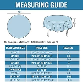 H.VERSAILTEX Linen Textured Table Cloths Round 70 Inch Premium Solid Tablecloth Spill-Proof Waterproof Table Cover for Dining Buffet Feature Extra Soft and Thick Fabric Wrinkle Free, Ink Blue