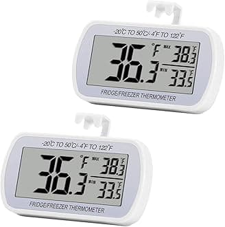 2 Pack Refrigerator Thermometer Digital Fridge Freeze Room Thermometer