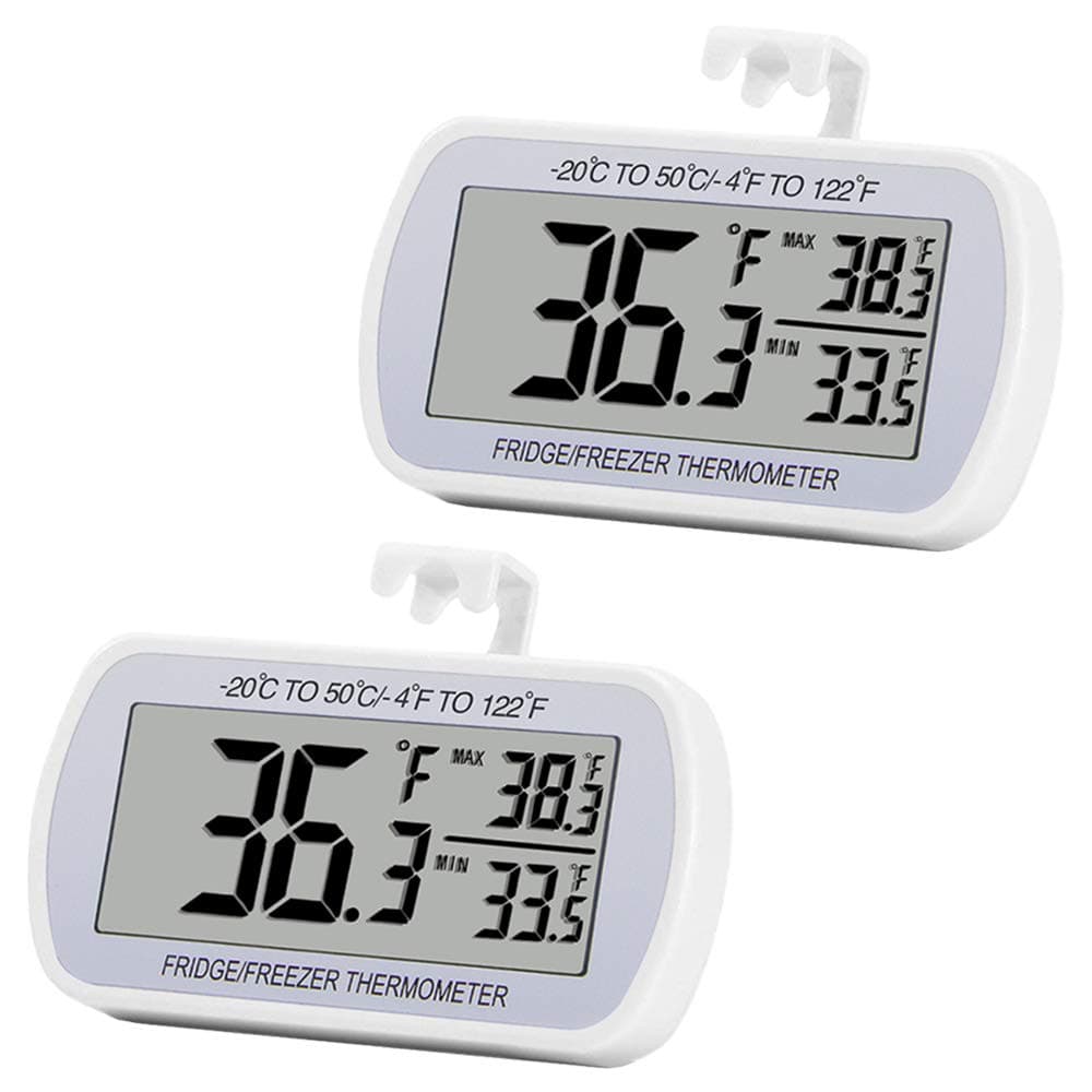 2 Pack Refrigerator Thermometer Digital Fridge Freeze Room Thermometer
