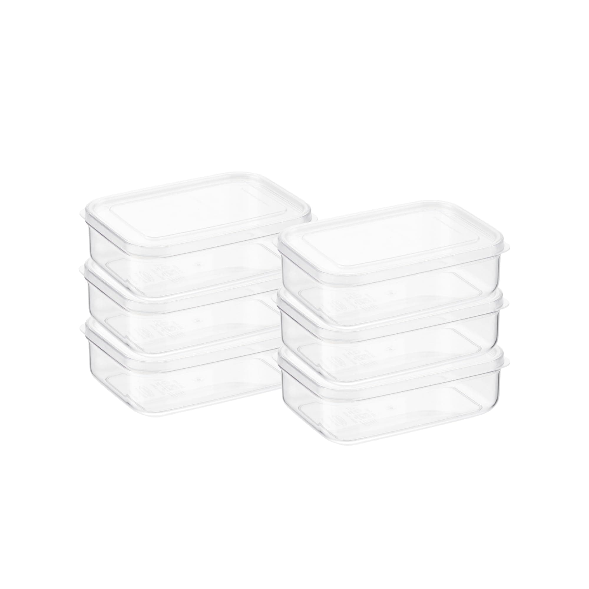 Lustroware 6 Set, Micro Clear 1.0 qt Kitchen Pantry Food Storage Container Set with Lid, Shatterproof, BPA Free, Dishwasher, Microwave Safe Canister, Fridge Refrigerator Organizer, Made in Japan