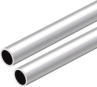 6063 Aluminum Round Tube, 300mm Length 15mm OD 13mm Inner Dia Seamless Aluminum Straight Tubing 2 Pcs