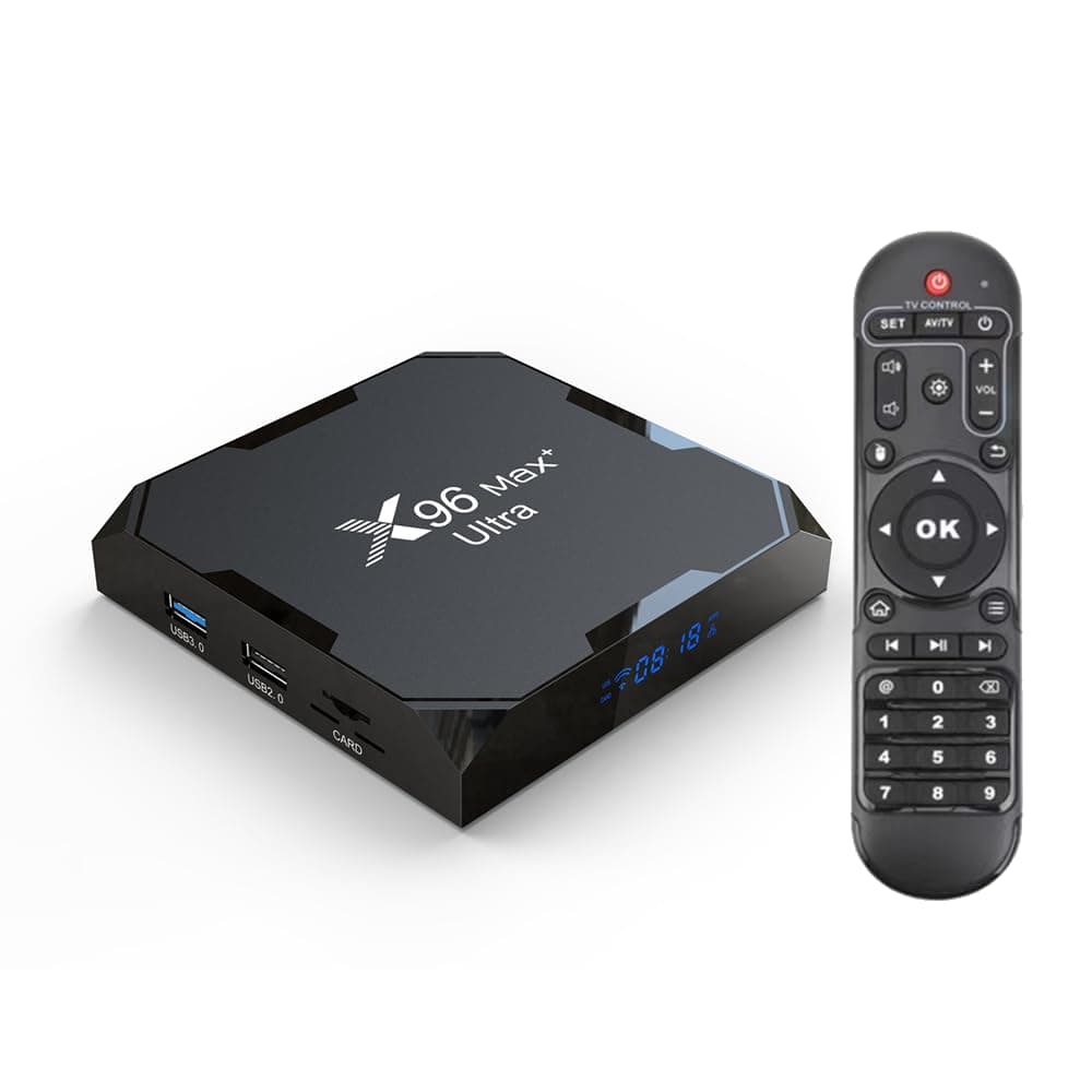 X96 Max Plus Ultra TV Box Android 11 Amlogic S905X4 4GB 32GB Support AV1 HDMI 8K Video Decoding Dual-WiFi 2.4G 5G Blue Tooth 4.x USB 3.0