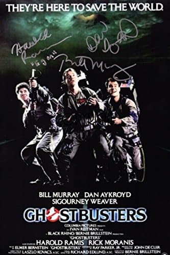 LIMITED EDITION GHOSTBUSTERS POSTER SIGNED PHOTOGRAPH + CERT PRINTED AUTOGRAPH