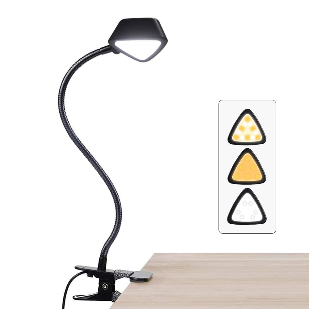Vekkia Bed Light, LED Reading Light for Bed, Eye Caring Clip on Light, 3 Color & 9 Brightness Levels, Reading Lamp for Bed with Gooseneck, Perfect Bed Lamps for Headboard , Desk and Computers.