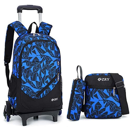Rolling Backpack Set Trolley Travel suitcase Wheeled School Bag+Shoulder bag+Pouch 3 in 1 unisex
