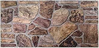 Dundee Deco 3D Wall Panels - Cladding, Shades of Brown Grey Stone Look Wall Paneling, Styrofoam Facing for Interior and Exterior Applications, DIY, Set of 10, Covers 54 sq ft