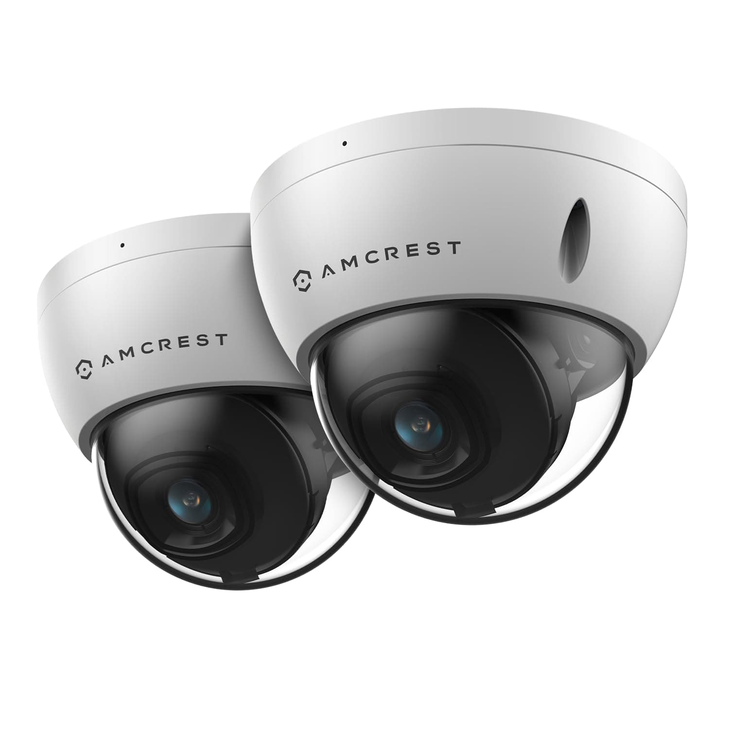 2-Pack UltraHD 4K (8MP) Dome POE IP Camera, 3840x2160, 98ft NightVision, 2.8mm Lens, IP67 Weatherproof, IK10 Vandal Resistance, MicroSD Recording, White (IP8M-2493EW-AI-V3)