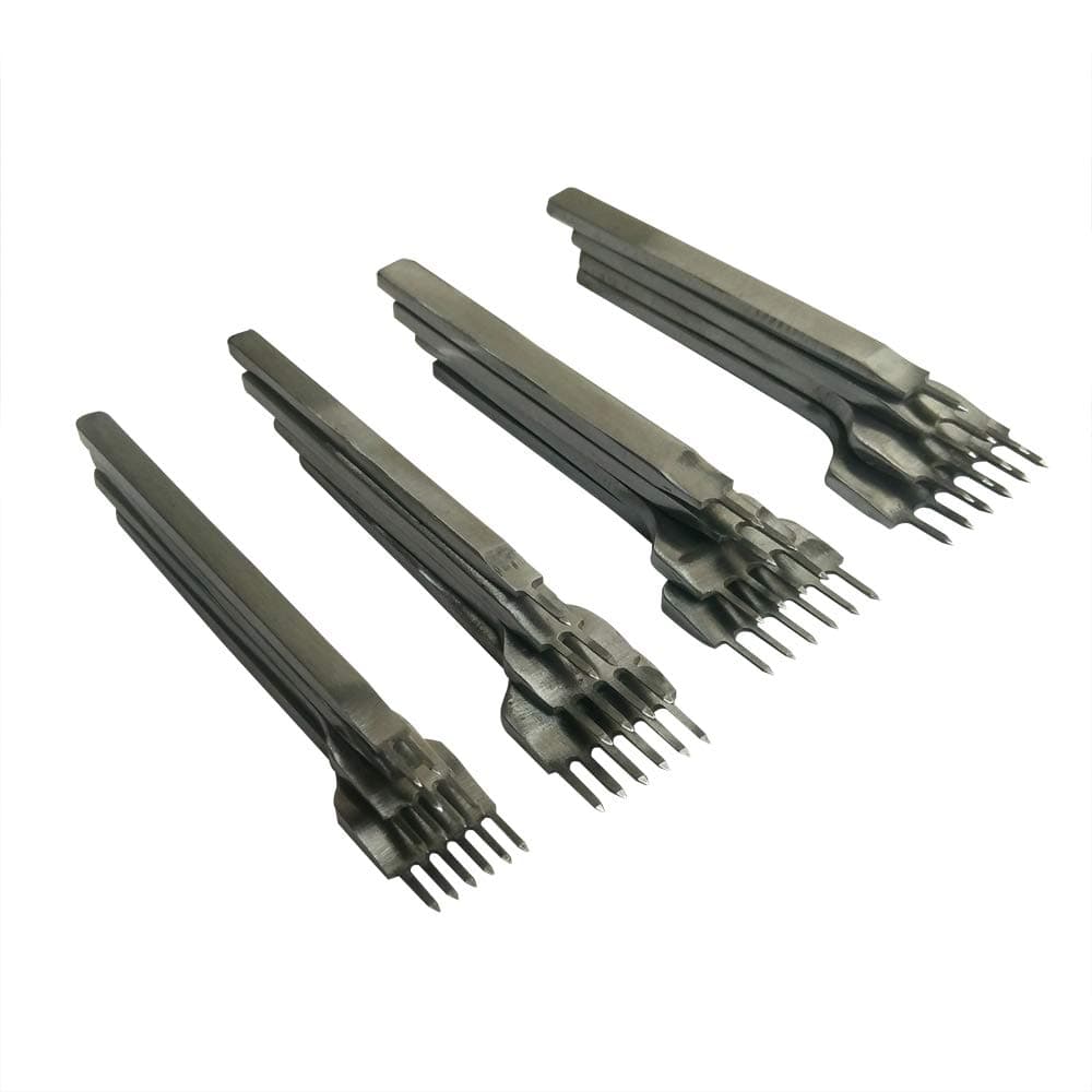Yuauy 1/2/4/6 Prong Leather Graving Craft Hole Lacing Punch Punching Chisel DIY Stitching Tool Set 3,4,5,6 MM (5mm)