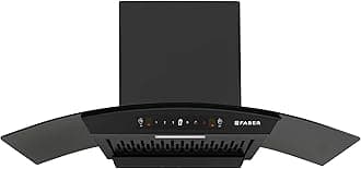Faber 90 cm 1200 m³/hr Autoclean Curved Chimney| Black Filterless with Oil Collector |8 Yrs Motor & 2Yrs Comprehensive Warranty by Faber | Touch & Gesture Control | Hood Venice IN HC SC FL BK 90