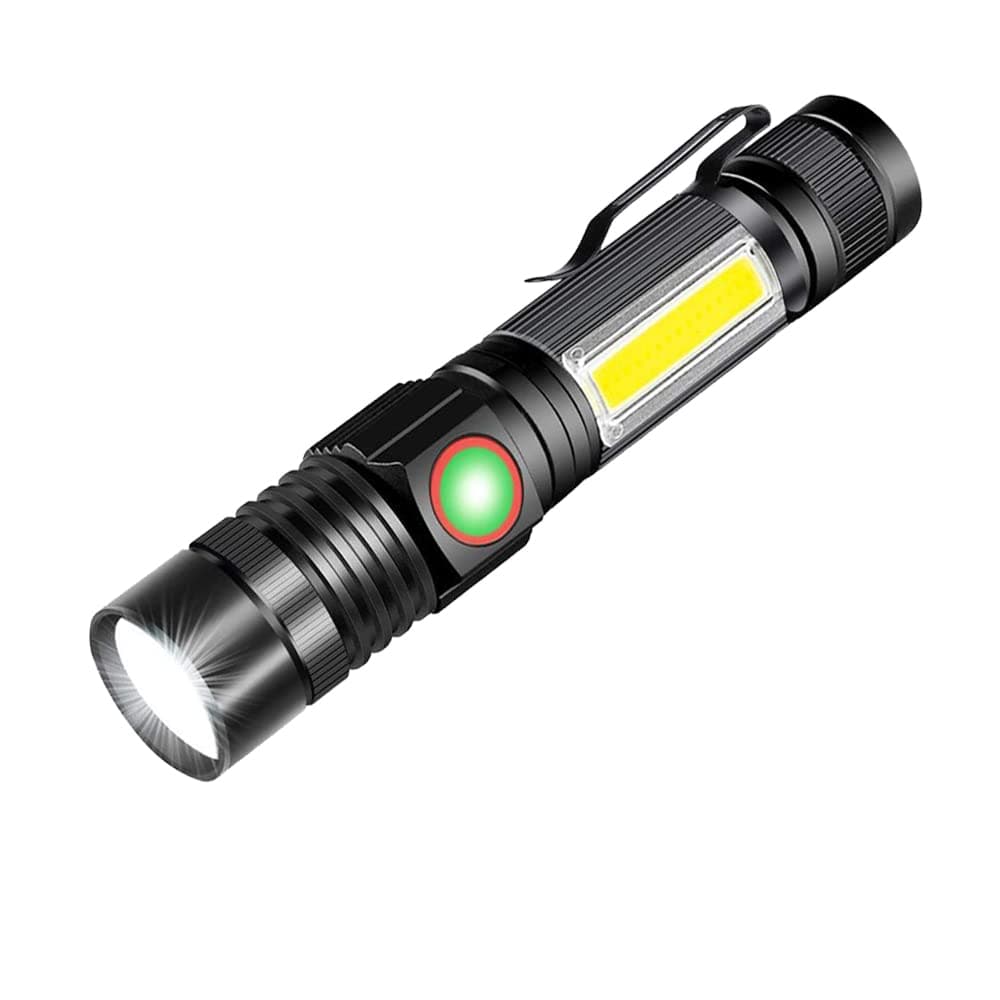 VASTFIREMini Flashlight with Pocket Clip 4.72 inch COB Sidelight Magnetic Base 2400mAh Battery USB Rechargeable Waterproof Torch for Outdoor Dog Walking Kids Gift Emergency