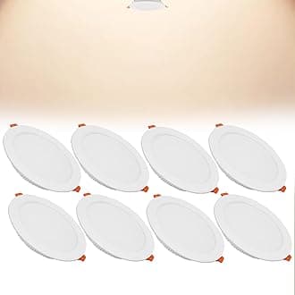 18W LED Recessed Ceiling Spotlights, 4000K Neutral White Ultra Slim Panel Light, Cut Φ150-160mm, AC110-240V Round Downlights for Living Room Office, 8 Pack