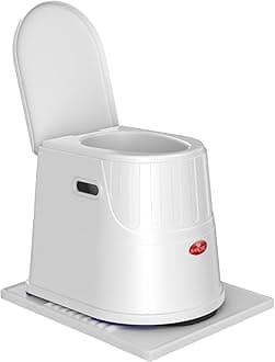 EASYCARE Heavy Duty Premium Portable Indian to Western Toilet Converter | Commode Stool for Patients, Adults, Elderly, Kids, Handicap | Portable Toilet Seat | Toilet Chair I Capacity Upto 125 Kgs (White)