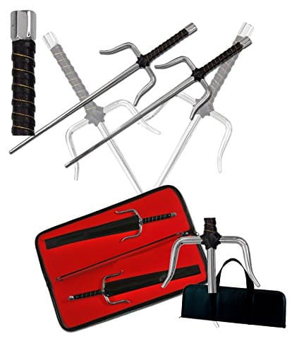 Ninja Turtle Sai 13" Chrome Handle Karate Martial Arts Practice & Sai CASE