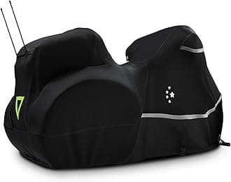 LI LIBZAKI Motorcycle Cover with Side+Top Box Heavy Duty 420D Waterproof for Touring Models Harley Davidson Ultra Limited,Road Glide Limited, Gold Wing,Road Master,Indoor & Outdoor Storage Black