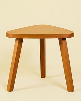 SBF Furniture Mini Triangle Side Table, 32 cm, Matte Finish, Modern Minimalist Design, 3 Angled Legs (Yellow)