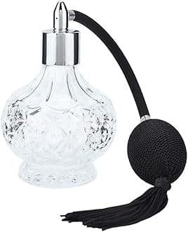 Retro Style Refillable Perfume Bottle with Unique Carved Pattern - Atomizer for Empty Glass Spray Bottles with Tassel 80ml