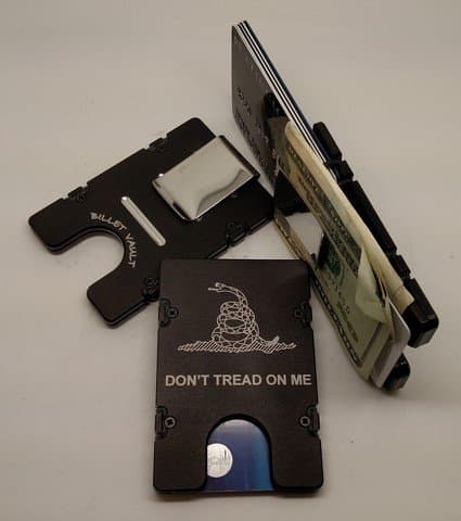 Helm Dont Tread on Me RFID Protected Aluminum Wallet & Credit Card Holder, Black