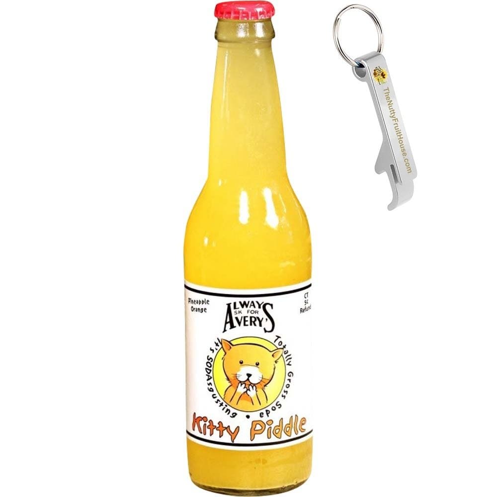 Kitty Piddle Soda Pop 12-Ounce Bottle 1 Count (With Exclusive Stainless Steel Bottle Opener)