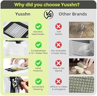 Vegetable Chopper,12-in-1 Multifunctional Food Chopper,Professional Onion Chopper with 7 Blades,Vegetable Cutter with Container for Salad,Potato,Carrot,and Garlic,Essential Kitchen Tool (White)