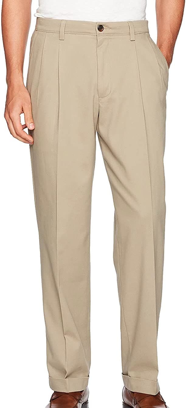 Men's Relaxed Fit Easy Khaki Pants - Pleated