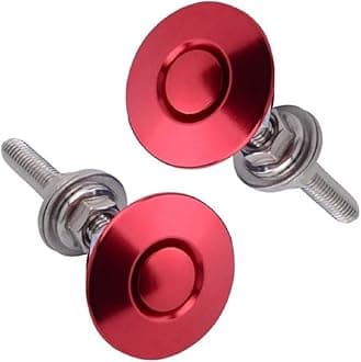 2Pack Quick Release Latch Lock Clip Push Button Bonnet Kit 1.25in/32mm Diameter Universal Aluminum Alloy Quick Latch Lock for Auto Car Bumper License Plate Hood or Various DIY(2Pack-Red)