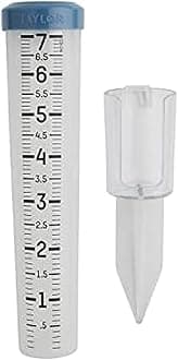 Taylor Capacity Break and Freeze Proof Flexible Silicone Rain Gauge, Measure and Monitor Precipitation, Easy to Read for Backyard, Patio, Garden, and Lawn, Post Mount or Ground Stake, 7-inch, Teal