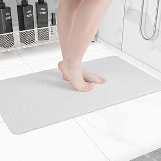 Non-Slip Bathtub Mat, Anti Slip Shower Mat, Fast Drying Bathtub Mats, Foot Scrubber Mat, Anti Slip Mat for Tub, Floor, Bathroom, Kitchen, Home, Hotel (White 36"×24")