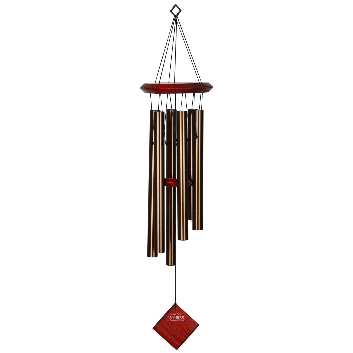 Pluto Wind Chime for Outside 27" Bronze Small, Light Airy Sound for Outdoor Garden, Patio, Porch Decor, Encore Collection DCB27