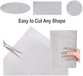 Xrrxy 20 Mesh Stainless Mesh Screen, 304 Stainless Steel Screen Roll 1mm Hole Sturdy Easy to Cut, Steel Woven Wire Mesh for Window Door Porch Patio Sliding Door Screening,60X300CM24X118INCH