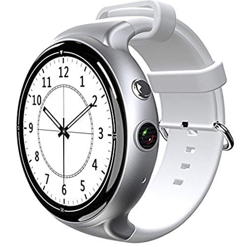 YIMOHWANG I4 Air Smartwatch Android 5.1 RAM 2GB ROM 16GB 2MP WiFi 3G GPS Heart Rate Monitor Bluetooth 4.0 MTK6580 Quad Core Smart Watch (Silver+White Strap)