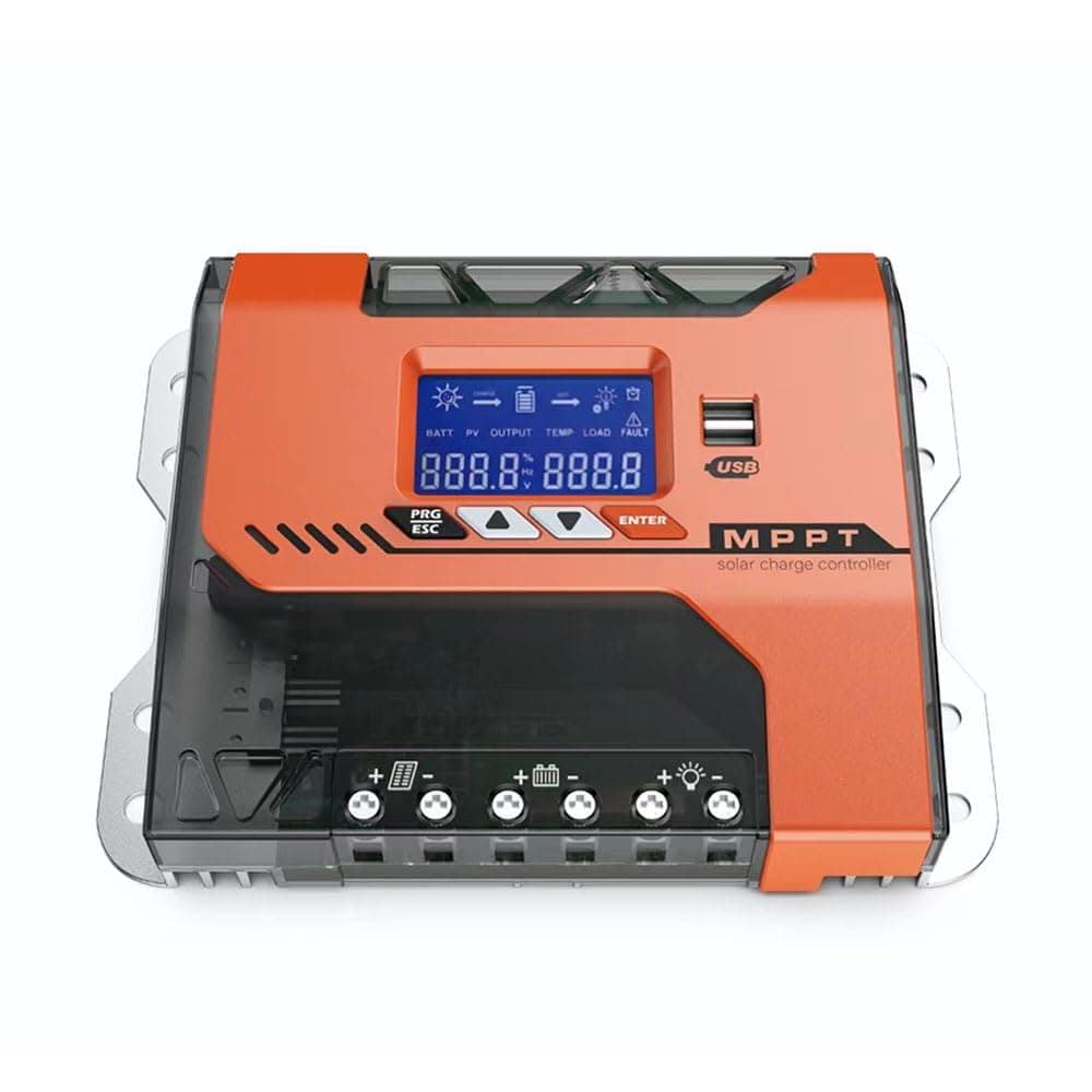 MPPT 40A Solar Charger Controller 12V 24V 36V 48V Battery Charger Solar Panel Regulator Max PV Input 150VDC Work with AGM, Gel, Flooded and Lithium