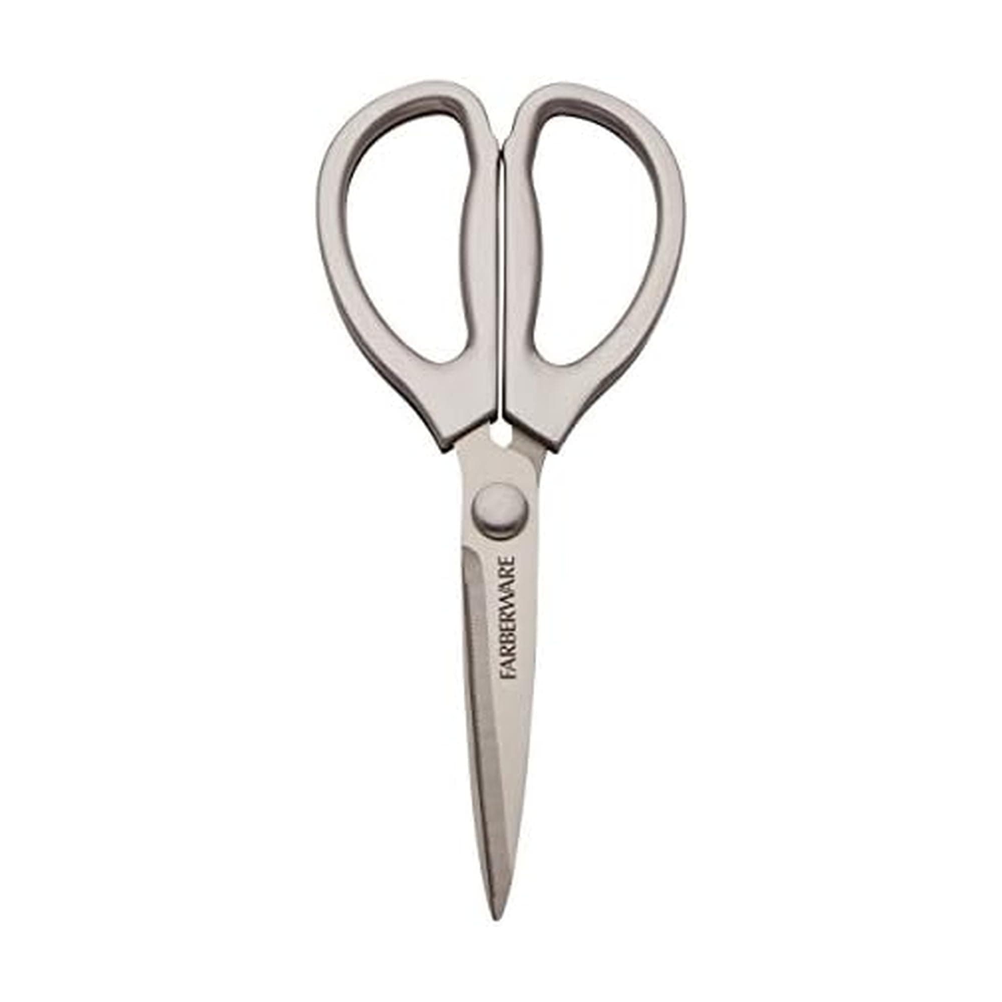 Farberware All Purpose High Carbon Stainless Steel Shears with Contoured Handles, 8.2 x 3.5 x 0.5 inches, Silver