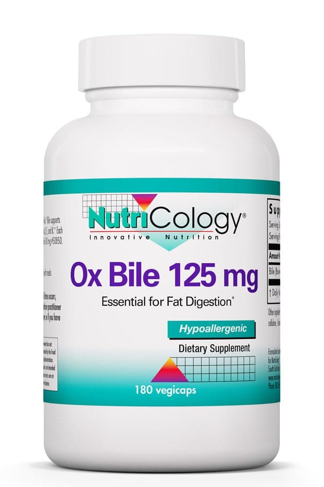 Nutricology Ox Bile 125 mg 180 Capsules
