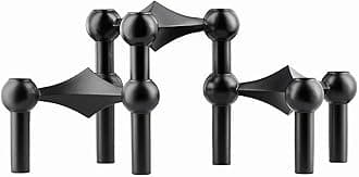 Candle Holder Metal Molecular Structure Set of 3, Table Centerpiece Home Decore Living Room Bedroom Shelf Cabinets Aesthetic Decor (Black)
