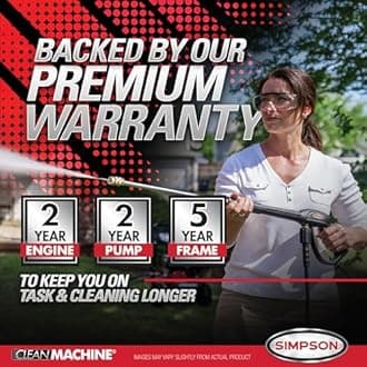 SIMPSON Cleaning CM61118-S Clean Machine 3500 PSI Gas Pressure Washer, 2.5 GPM, Kohler SH270 Engine, Includes 15-Inch Surface Cleaner