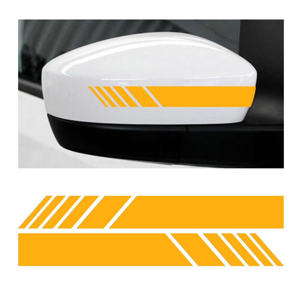 CGEAMDY 2 PCS Rear View Mirror Car Stickers Reflective Strips, Rear View Mirror Waterproof Stickers Decor Car Body Sticker, Tuning Sticker DIY Exterior Accessories for Car Side Mirror(Yellow)