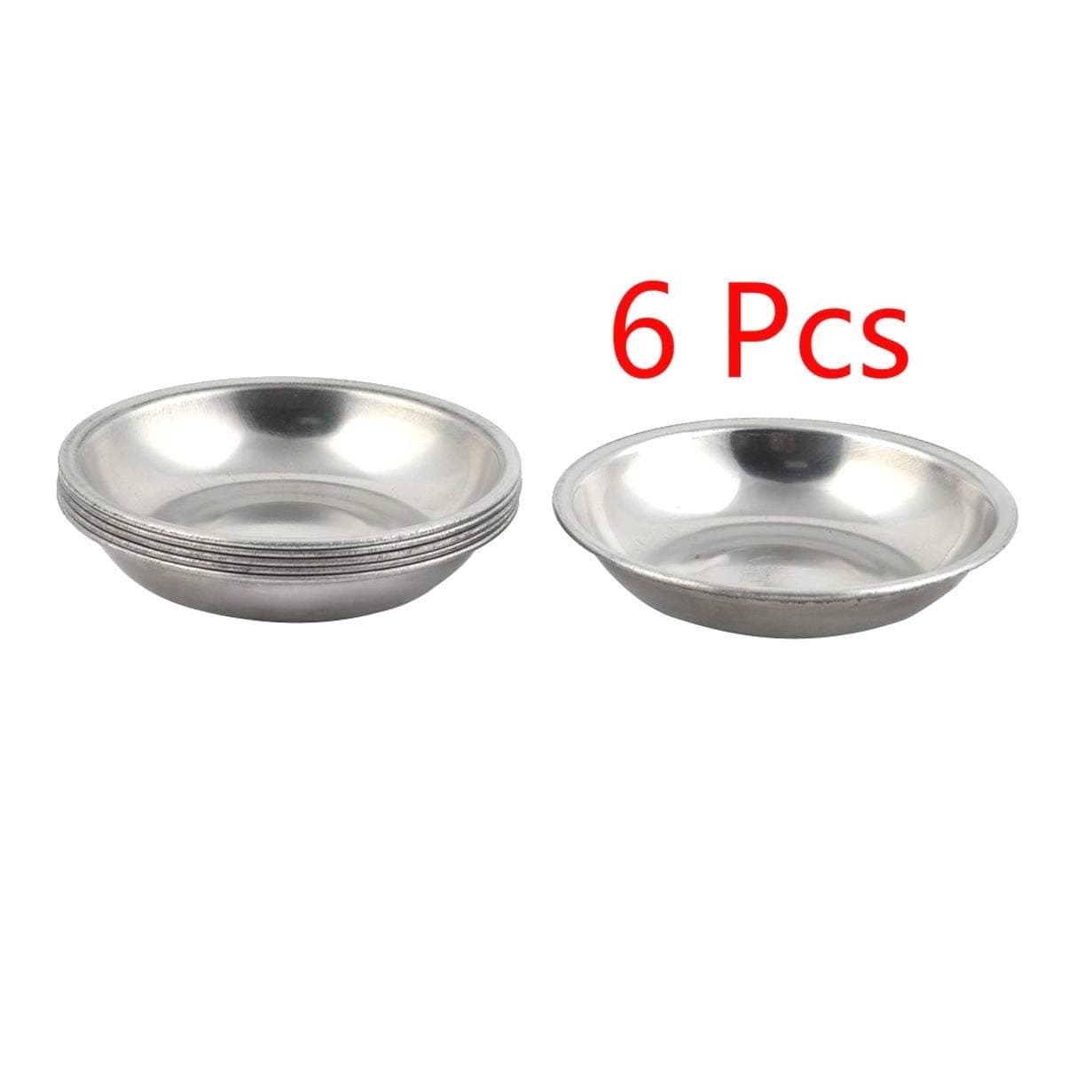 6 Pcs Stainless Steel Kitchen Appetizer Sauce Dipping Dish 8cm Dia