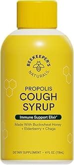 Beekeeper's Naturals B.Soothed Cough Syrup for Adults - Elderberry Extract, Chaga Mushroom, Bee Propolis Extract & Buckwheat Honey- Immune Defense, Immune Support Supplement, Antioxidants, 4 oz
