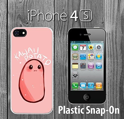 Kawaii Potato Custom made Case/Cover/skin FOR iPhone 4/4s -White- Plastic Snap On Case ( Ship From CA)