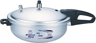 kk Kitchen King 2-in-1 Wok Pressure Cooker, Durable Build, Promotes Healthy Cooking, Heat Resistant Handles, CGRS, Pressure Indication & Control, Heavy Body, Easy Open & Close (5 Liters)