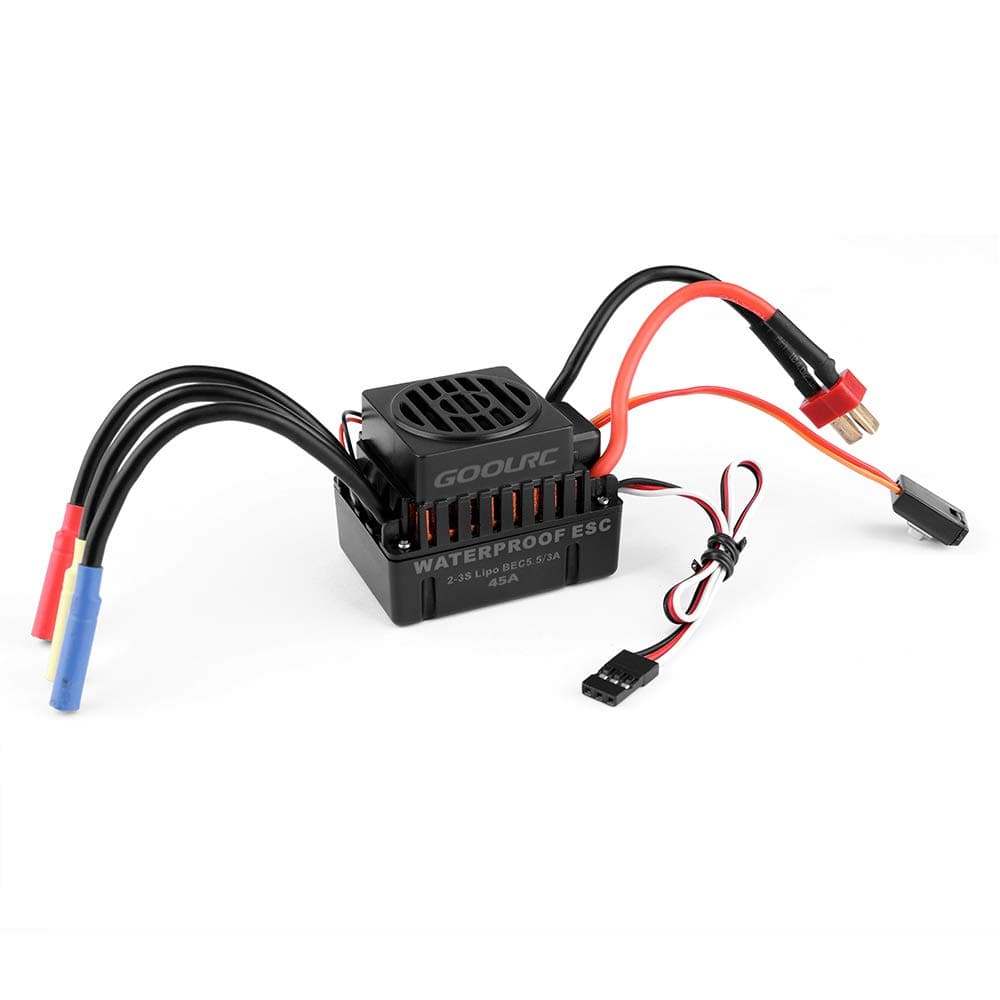 GoolRC Brushless Motor ESC Waterproof 45A Brushless ESC Electric Speed Controller with 5.5V/3A BEC for 1/10 RC Car