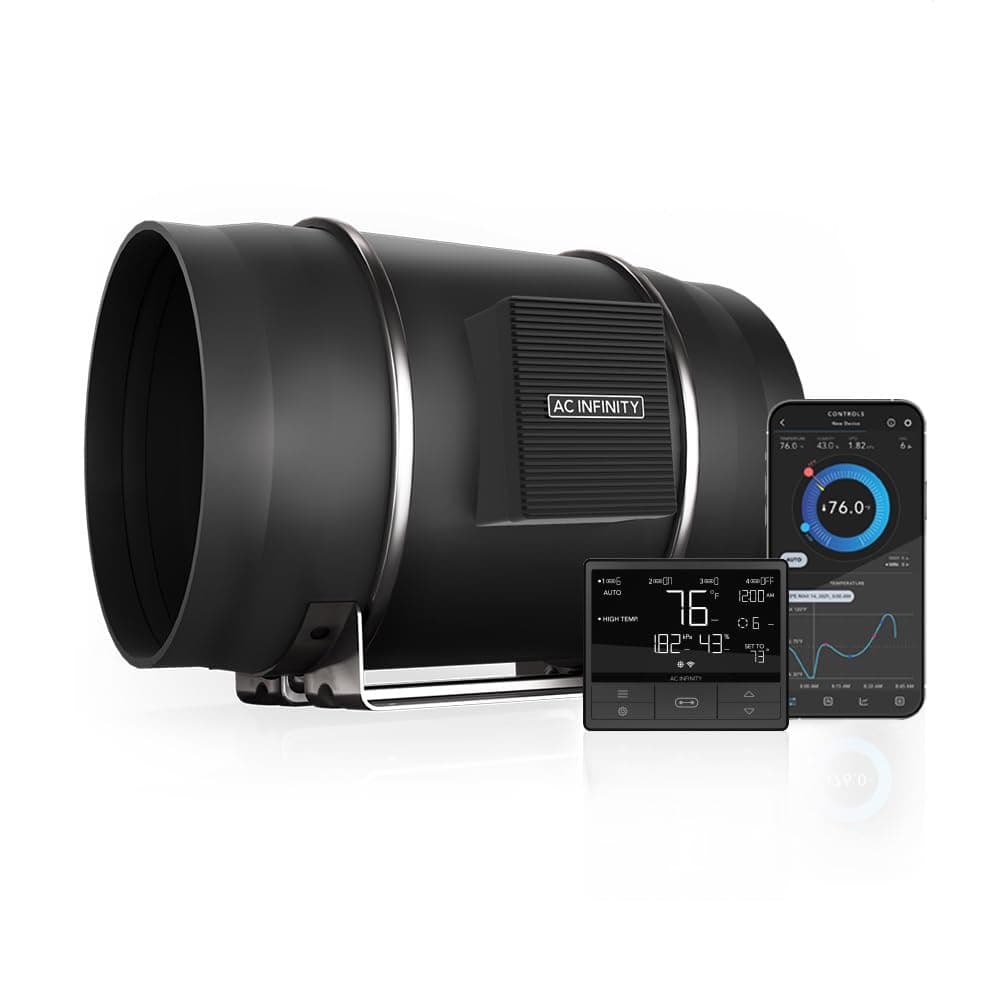 AC Infinity CLOUDLINE PRO T10, Quiet 10” Inline Duct Fan with Temperature Humidity VPD Controller, WiFi Integrated App Control - Ventilation Exhaust Fan for Heating Cooling, Grow Tents, Hydroponics