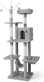 CAPHAUS 70-Inch Cat Tree, Light Grey