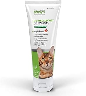 Tomlyn Immune Support Daily L-Lysine Supplement: Maple-Flavored Lysine Gel for Cats and Kittens, 5oz