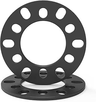 Wheel Spacer, 6mm Thickness(1/4inch), Fit 6 Lugs Pattern 6x114.3, 6x120, 6x127, 6x130, 6x132, 6x135, 6x139.7,Forged 6061 Aluminum, Anodised Black Surface, Pack of 2.